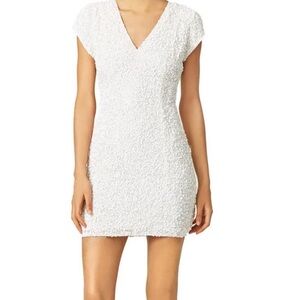 Parker Serena silk white sequin Dress